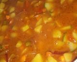 A picture of step 5 of Irish Potato source with white macaroni.