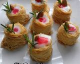 A picture of step 6 of Knafeh with Cream Filling.