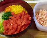 A picture of step 1 of Shrimp and Watermelon Salad.