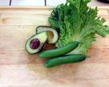 A picture of step 1 of Avocado, Cucumber & Grape Salad.
