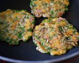 A picture of step 7 of Cheese Jeon with Shio-kombu and Pork.