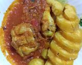 A picture of step 5 of Sweet potato with chicken stew.