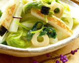 A picture of step 3 of Napa Cabbage and Kamaboko in a Fragrant An Sauce.