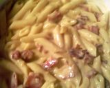 A picture of step 5 of cheddar bacon penne.