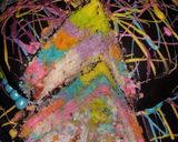 A picture of step 8 of Paint drip neon tie dye birthday cake😆.