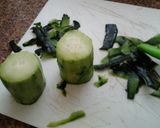 A picture of step 1 of Ladybirds Frankenstein Cucumbers.