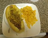 A picture of step 7 of Easy Peasie Super Cheesy Cheesesteak W/Mushrooms.