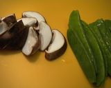 A picture of step 1 of Butter-Soy Sauce Stir-fry with Snow Peas and Shiitake.
