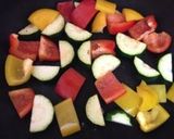A picture of step 2 of Marinated Fried Zucchini and Bell Pepper.