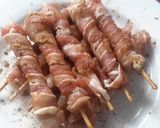 A picture of step 4 of Sig's German bacon torches.