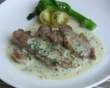 A picture of step 5 of Pork Loin Saute with Shiso Cream Sauce.