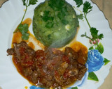 A picture of step 6 of Mokimo and beef stew.
