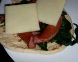 A picture of step 2 of Sausage spinach sandwich.