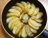 A picture of step 4 of Apple Cake made with Pancake Mix in a Frying Pan.