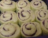 A picture of step 7 of Green Tea Spiral Rolls with Adzuki Beans.