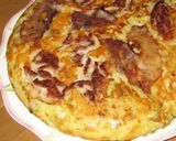 A picture of step 4 of Cheese, Seafood, and Corn Pizza-Style Okonomiyaki.