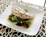 A picture of step 6 of Pan Seared Chicken with Green Bean, Japanese Eggplant, and Muscadine Sauté.