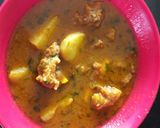 A picture of step 4 of Mutton potato curry.
