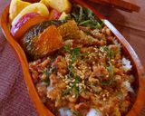 A picture of step 6 of Yellowtail and Miso Soboro Bento.