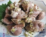 A picture of step 8 of Done in Less Than 5 Minutes - Gizzards with Scallion Oil.