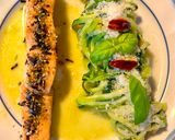 Foto del paso 9 de la receta: Spaghettis de calabacín “aglio olio e peperoncino”  con salmón a la plancha
