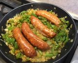 Une image de l'étape 11 de Saucisses fumées à la compotée d oignons et poivrons verts,citrons confits aux épices indiennes.