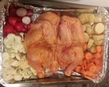 A picture of step 3 of BBQ Roast chicken with veggies.