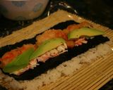A picture of step 3 of California Roll With Shrimp.