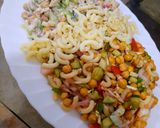 A picture of step 7 of Vegetarian Pasta Chaat/Salad.