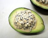 A picture of step 3 of Avocado Salad Stuffed with Tofu.