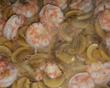A picture of step 6 of Penne with Shrimp in Pesto Sauce..