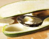 A picture of step 2 of Baked Zucchini with Tuna, Miso, and Cheese.