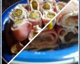 A picture of step 4 of Dawn's famous ham roll up's.