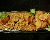 A picture of step 6 of Mutton Keema kaleji with paya punjabi style.