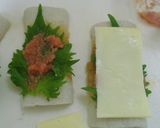 A picture of step 2 of Chikuwa Mentaiko Shiso Rolls Squid Naruto-style Rolls.
