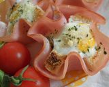 A picture of step 5 of Flower Shaped Ham Cups.
