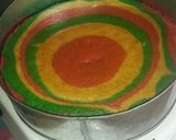 A picture of step 7 of Zebra cake and rainbow swirl cake.