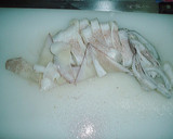 A picture of step 1 of An Izakaya Standard Stir-fried Squid.
