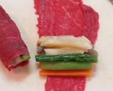 A picture of step 3 of Healthy Beef and Vegetable Rolls.