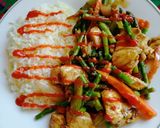 Foto del paso 4 de la receta: Pollo con espárragos salteados