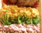 A picture of step 8 of Savory Chicken Soboro: Four-Color Rice Bowl.