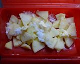 A picture of step 1 of Microwave-simmered Apples in Apple Bread.