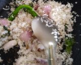 A picture of step 1 of Snake gourd theeyal Kerala style.