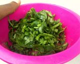 A picture of step 2 of Waterleaf Juice(Talinum triangulare).