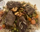 صورة لخطوة 2 من وصفة رز مبهر بالخضار واللحم المسلوق