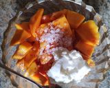 A picture of step 2 of Mango Saffron salad.