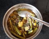 A picture of step 5 of Pui Saag or Malabar Spinach.