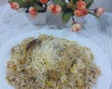 A picture of step 6 of Chicken white malai biryani.