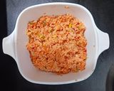 A picture of step 4 of Red Sauce Mexican Egg Rice.