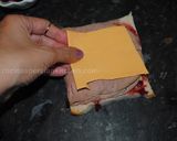 A picture of step 5 of Monte Cristo sandwich.